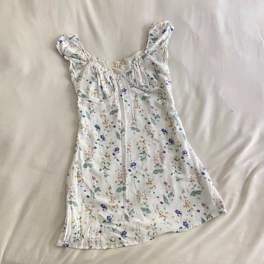 Mini White Summer Floral Dress- L.A. Hearts/PacSun- Women's S